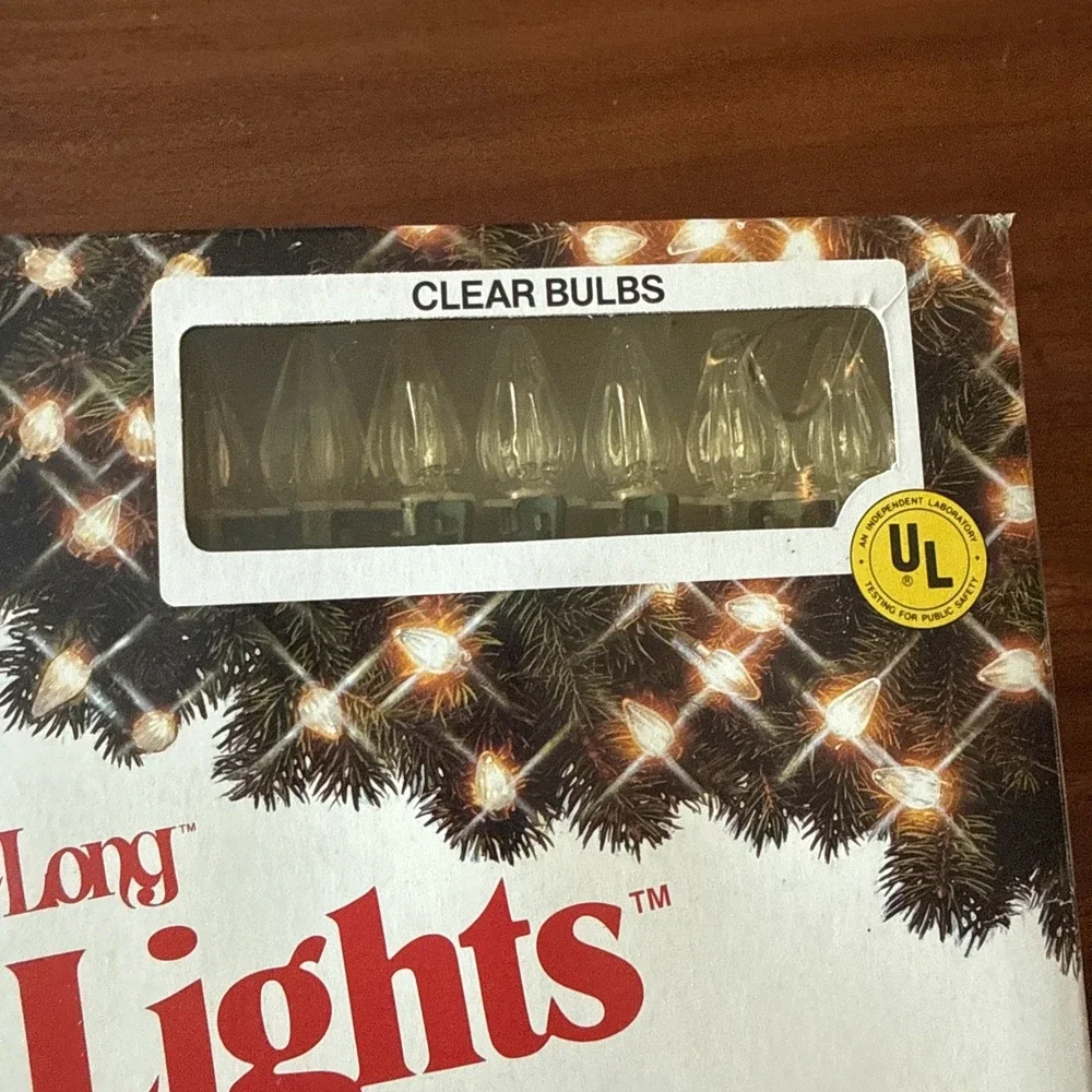 NOS Vintage 90's GE String-A-Long 50 Clear Christmas Lights Indoor Outdoor F/W